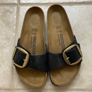 Madrid Big Buckle Leather Black 39